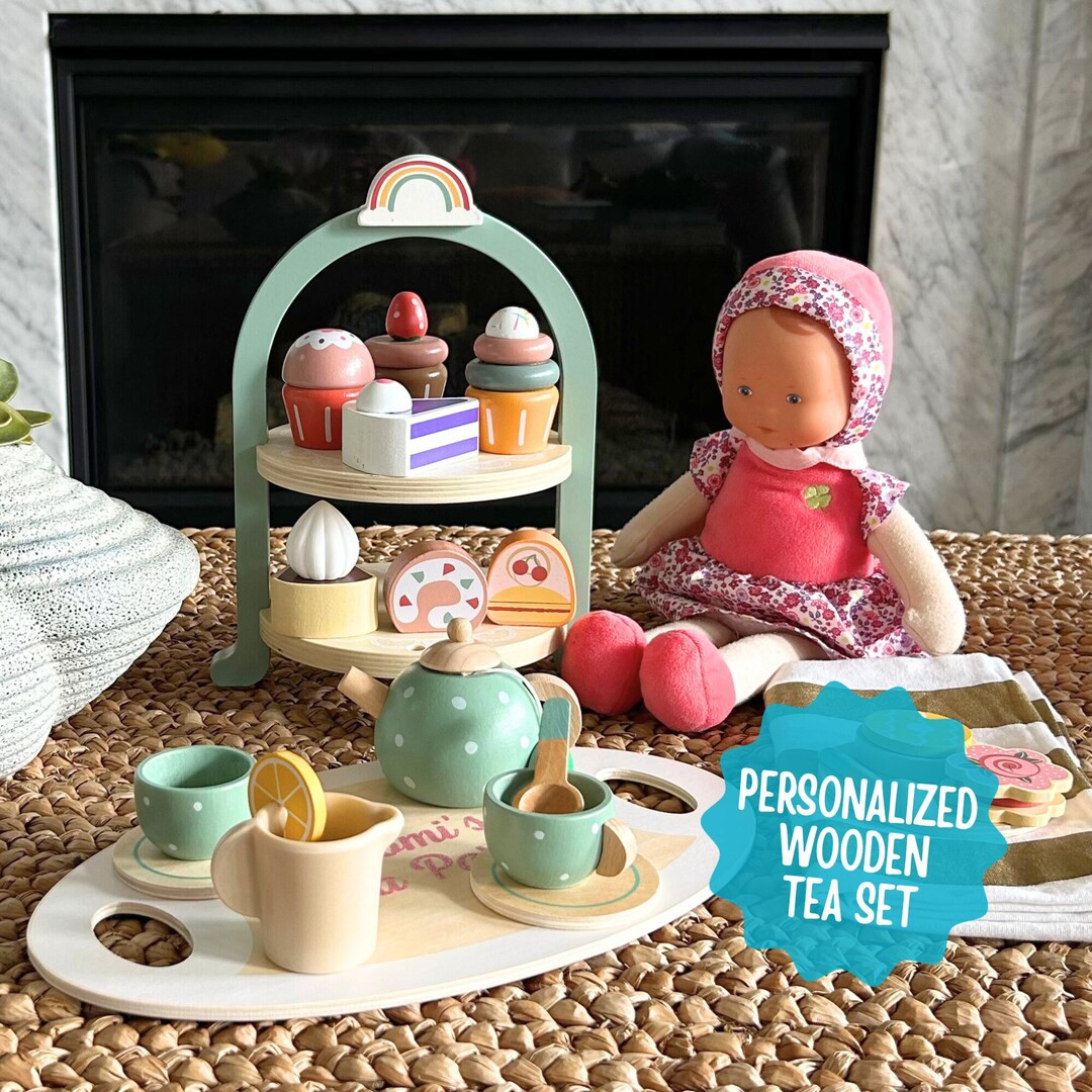 Custom Personalized Wooden Tea Set Toys for Kids, Tea Party, Tea Time, Wood Toys, Pretend Tea Par... | Etsy (US)
