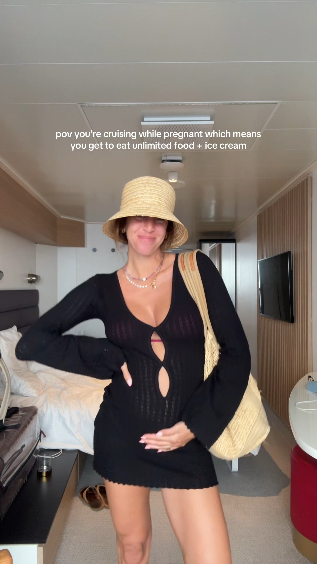 cutest swim coverup! love the cut out details + my fav beach hat and bag🌴 

bump friendly, babymoon outfit, pregnant summer outfit, vacation outfit, spring break outfit, summer vacation outfit, girls trip, bachelorette outfit, beach hat, straw hat, beach bag, mom to be 

#LTKWatchNow #LTKSeasonal #LTKBump