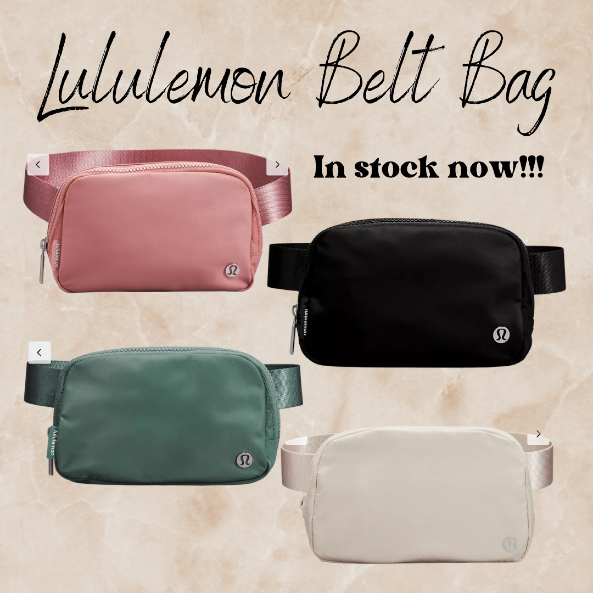 Goooo get this lululemon belt bag ASAP!!! In stock in all these colors. I am obsessed with mine 

#LTKunder50 #LTKFind #LTKunder100