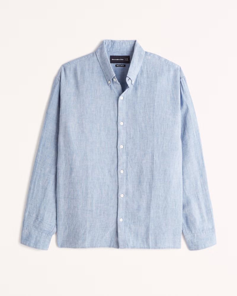 Linen Button-Up Shirt | Abercrombie & Fitch (US)