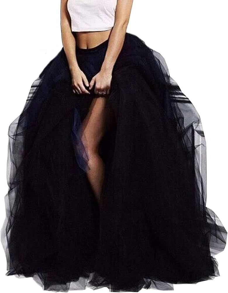 Lisong Women Maxi Tulle Floor Length Layered High Waist Spectial Occasion Skirt | Amazon (US)