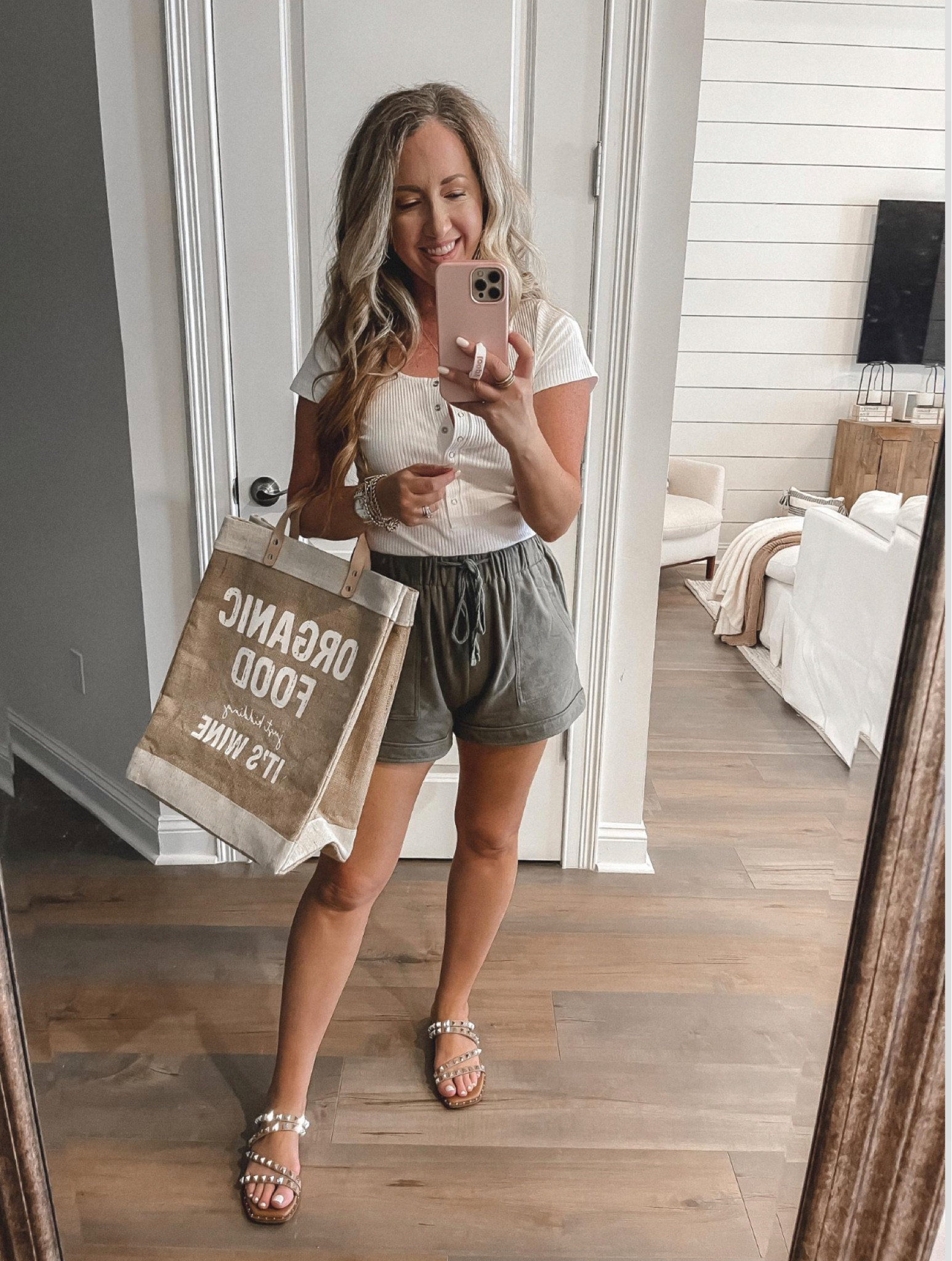 Amazon fashion amazon finds soft shorts size medium market bag spring outfit spring fashion vacation outfit button down bodysuit size medium 

#LTKunder50