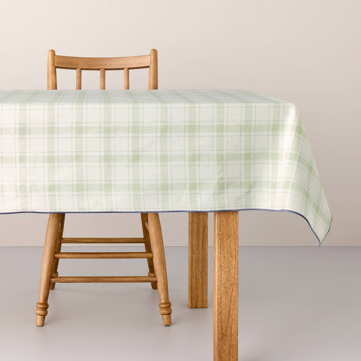 84"x60" Plaid Fabric Tablecloth Green/Sour Cream - Hearth & Hand™ with Magnolia | Target