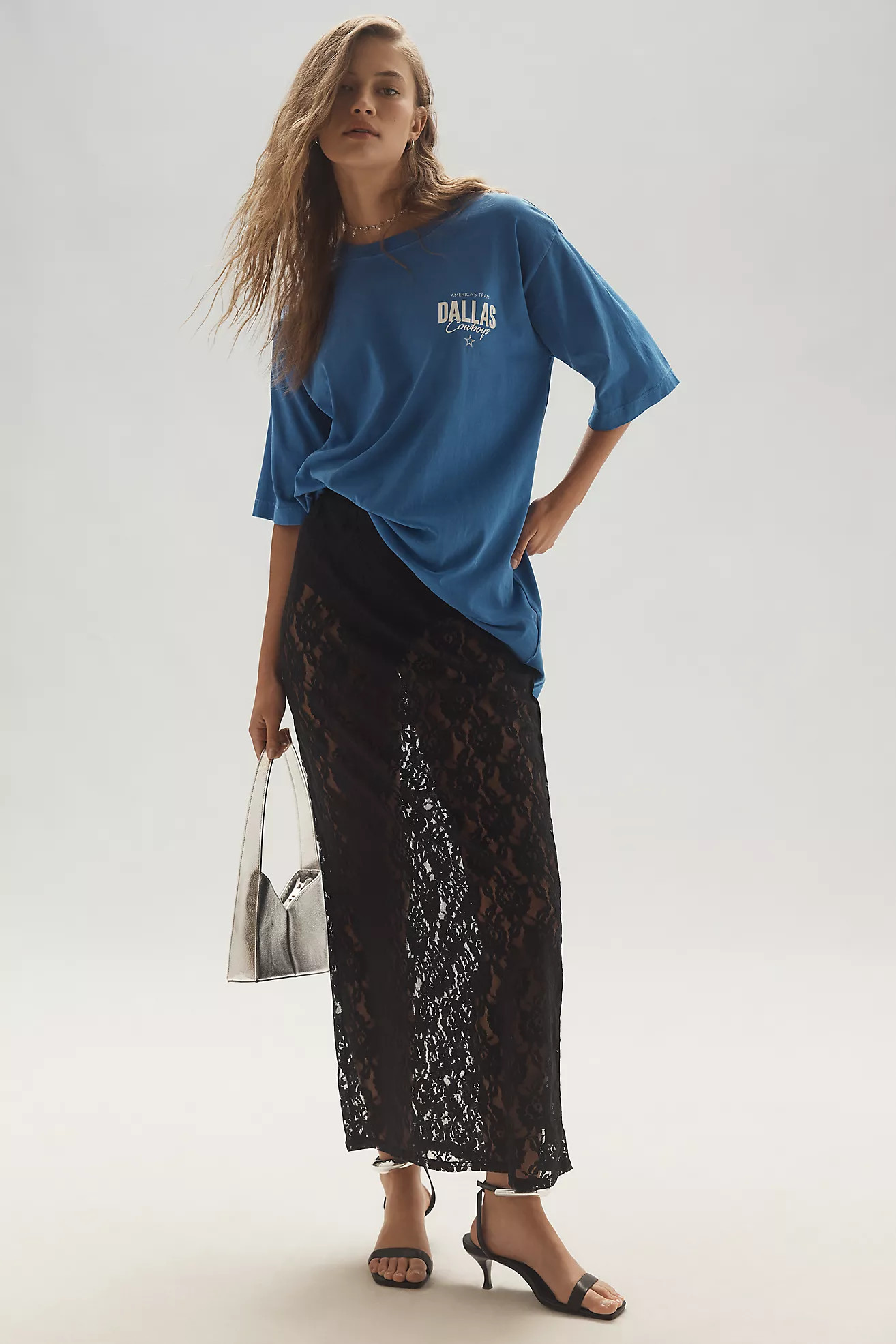 By Anthropologie Sheer Lace Midi Skirt | Anthropologie (US)