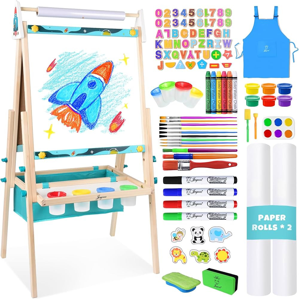 Joyooss Art Easel for Kids, Double Sided Wooden with 98+ Accessories Kids Easel Drawing Board wit... | Amazon (US)
