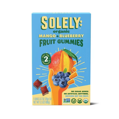 Solely Organic Mango & Blueberry Whole Fruit Gummies - 3.5oz/5ct | Target