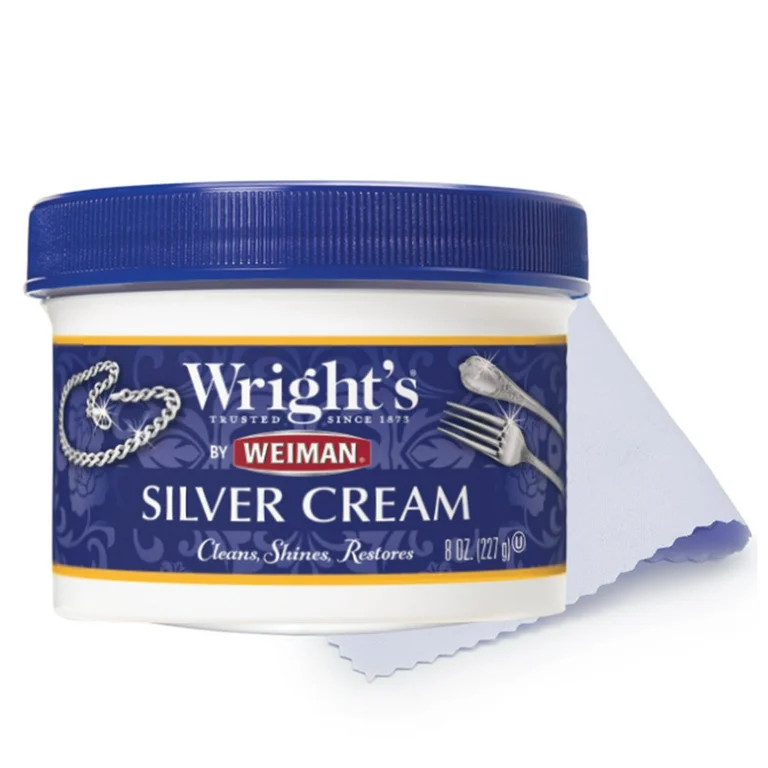 Wright's by Weiman  Silver Polishing Cream, 8 Oz with Metal Polishing Cloth Included - Walmart.co... | Walmart (US)