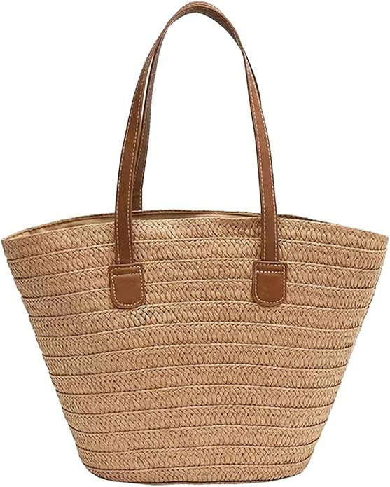 Straw Beach Handbag Super-Large Joker Shoulder Bag, Suitable for Travel, Beach Dinners and Gifts ... | Amazon (US)