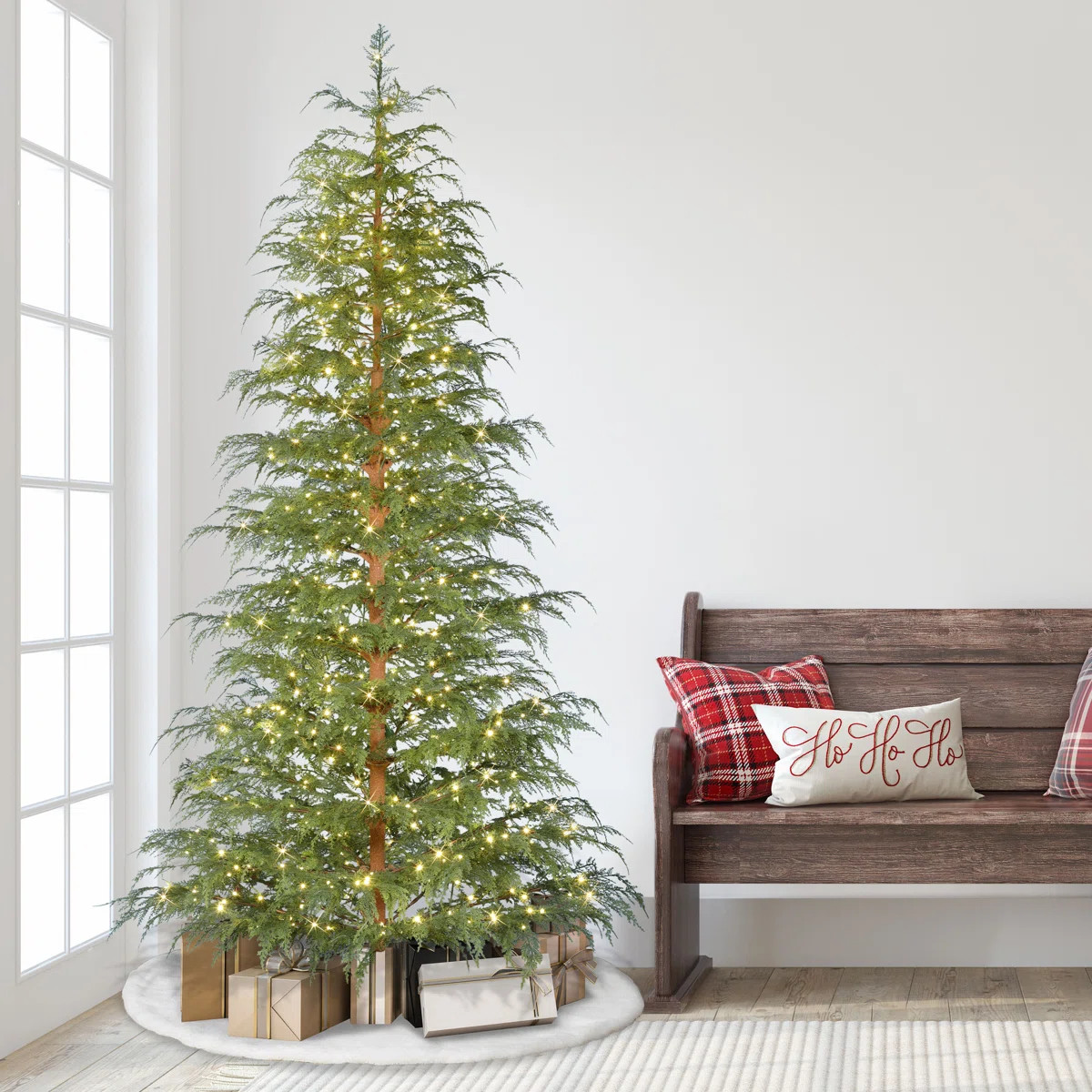 7.5' Pre-Lit Cypress Artificial Christmas Tree With LED Rice Lights | Wayfair North America