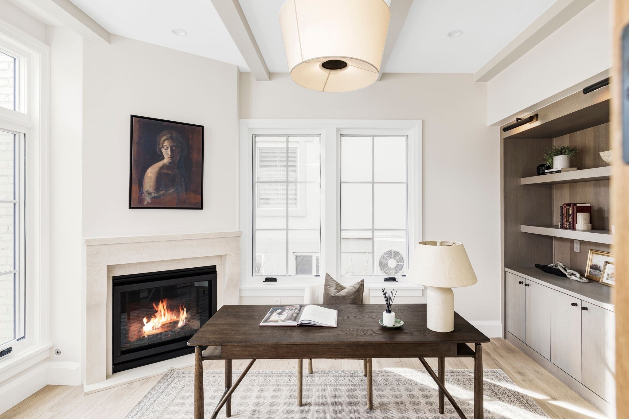 The perfect neutral office featuring a vintage-inspired desk and timeless details.

Desk, oak desk, neutral rug, office

#LTKHome
