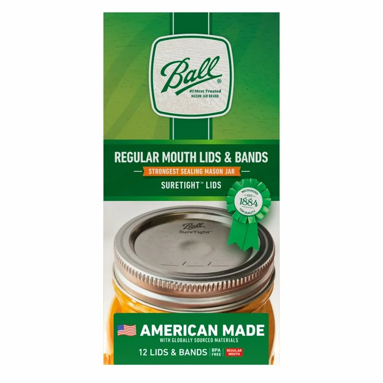 Ball® Glass Mason Jar Lids and Bands, Regular Mouth, 12 Count | Walmart (US)