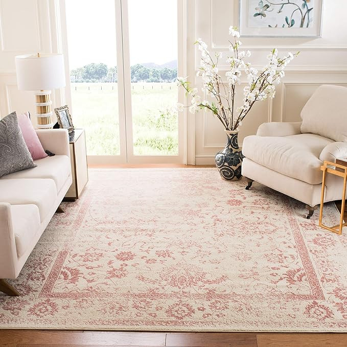 Safavieh Adirondack Collection ADR109H Ivory/Rose Vintage Oriental Distressed Area Rug 6' x 9' | Amazon (US)
