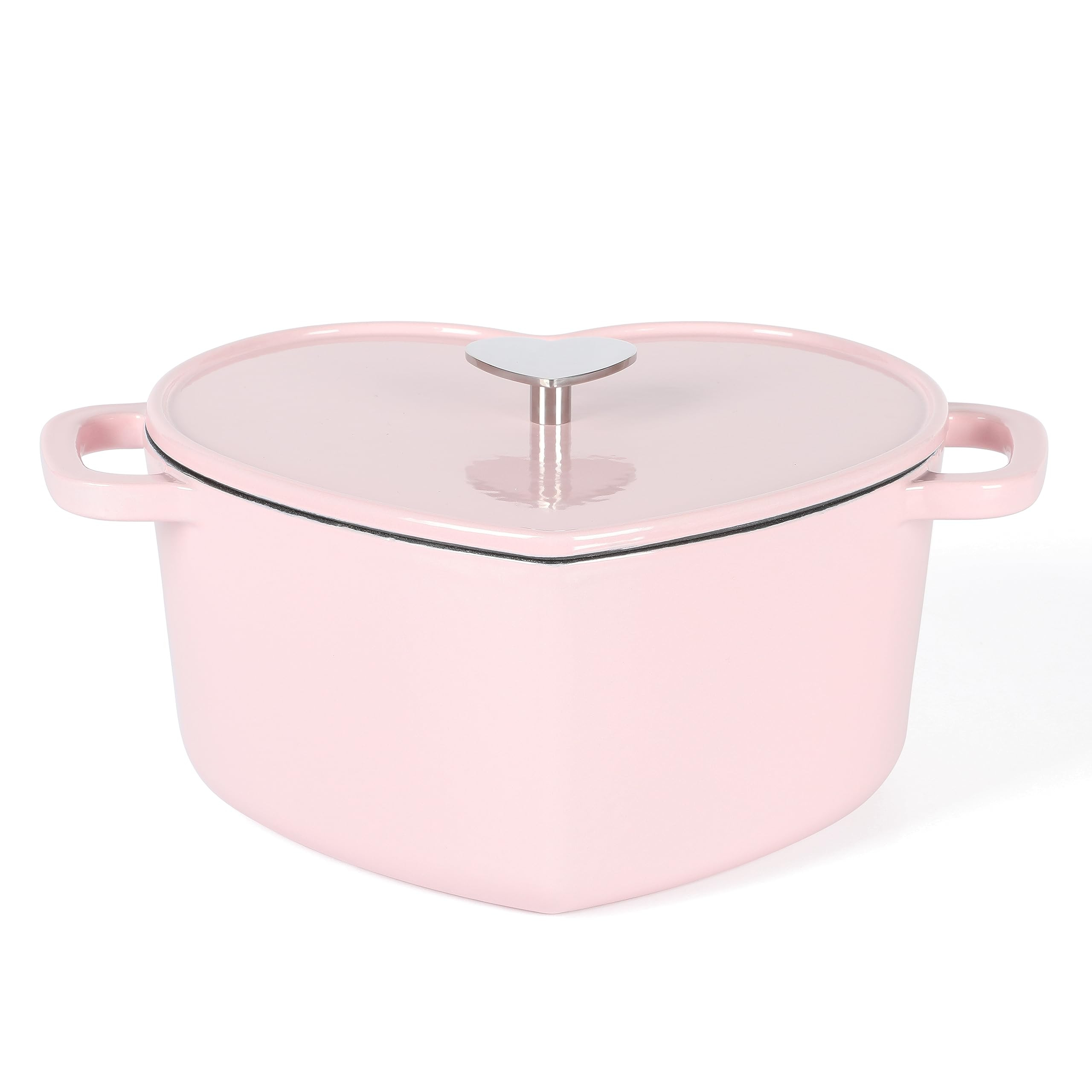 Martha Stewart Heart Shaped 4-Quart Enamel Cast Iron Dutch Oven - Pink | Amazon (US)