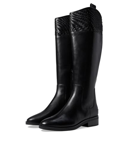 Cole Haan Women's Hampshire Riding Boot Equestrian, Black Leather/Black Suede, 9.5 | Amazon (US)