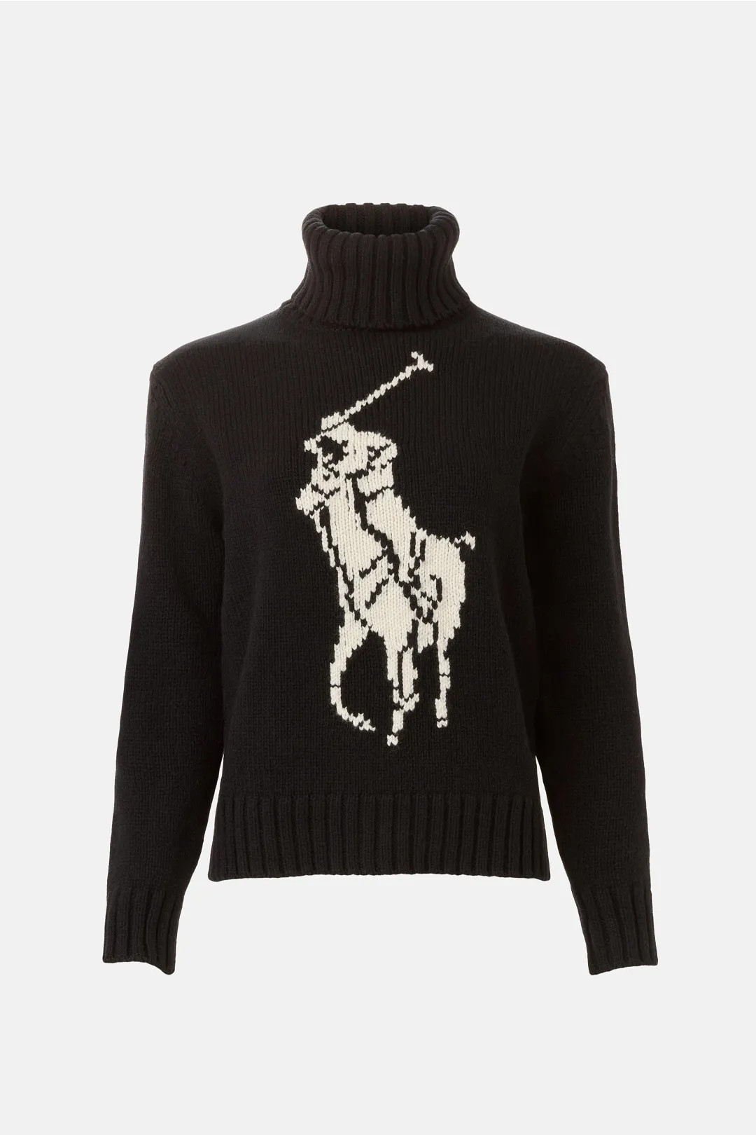 Black Polo Pullover Sweater | Rent the Runway