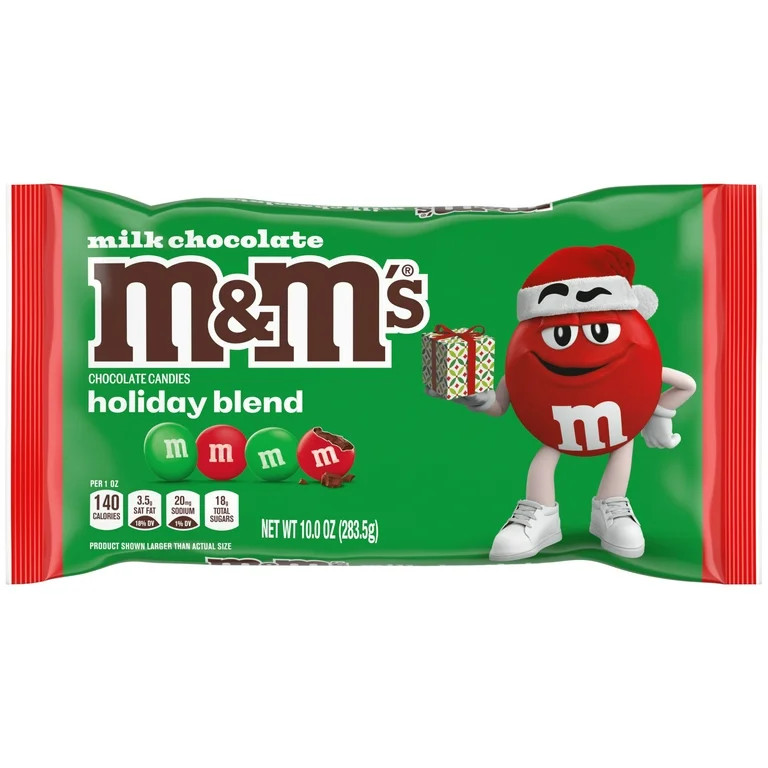 M&M's Milk Chocolate Christmas Candy, Holiday Assortment, 10 oz Bag - Walmart.com | Walmart (US)