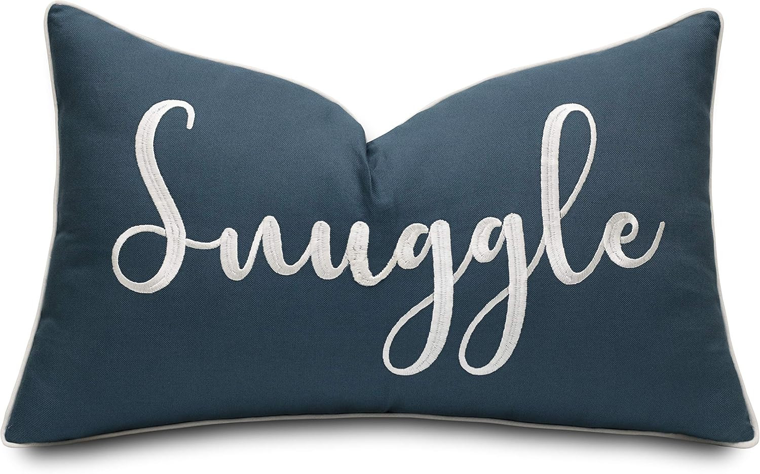 YugTex Snuggle Sentiment Embroidered Lumbar Accent Pillow Cover - 12"x20", Teal | Amazon (US)