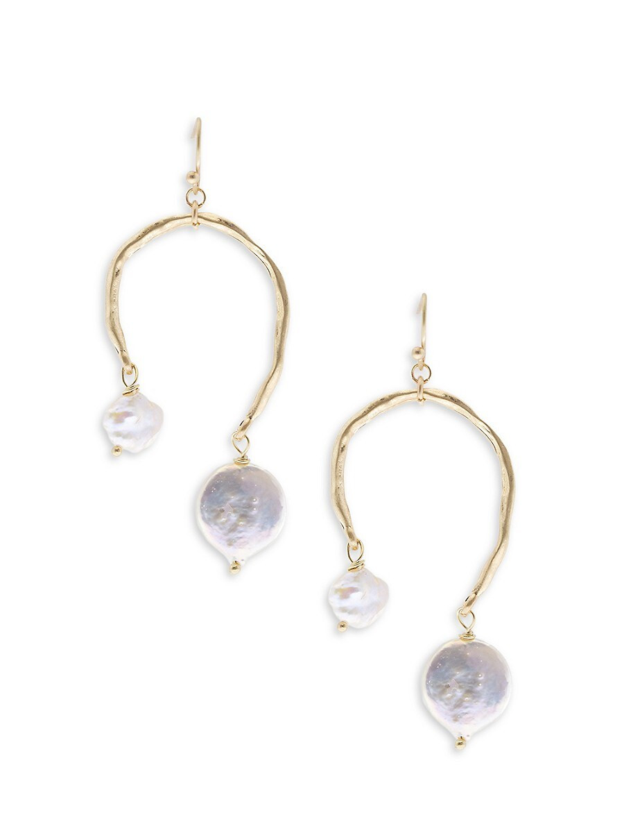 Saachi Women's Goldtone & 5-10MM Baroque White Pearl Drop Earrings | Saks Fifth Avenue OFF 5TH