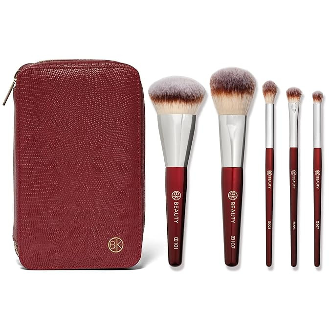 BK BEAUTY Travel Brush Set with Pouch 5-Piece Vegan, Cruelty-Free Brushes for Face & Eyes | Light... | Amazon (US)