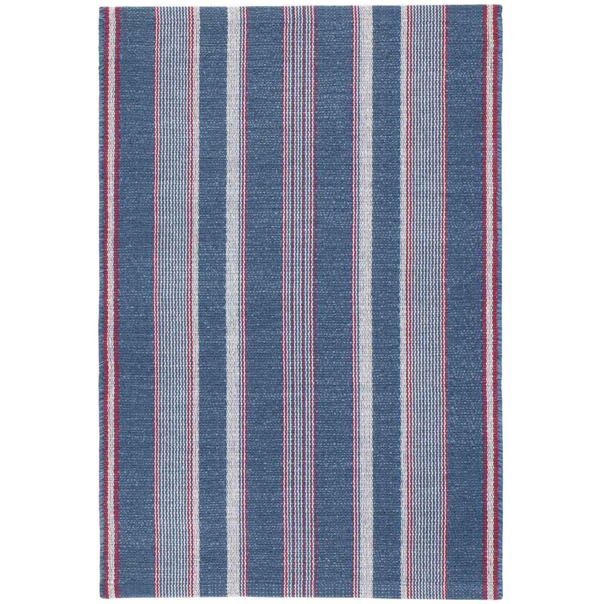 Camden Stripe Denim Handwoven Cotton Rug | Wayfair North America