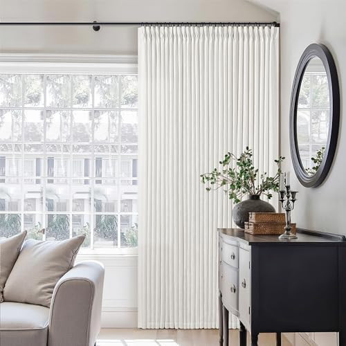 Cortinas beige blanco de 70 pulgadas de ancho y 96 pulgadas de largo para sala de estar, filtrado... | Amazon (US)