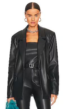 WeWoreWhat Faux Leather Blazer in Black from Revolve.com | Revolve Clothing (Global)