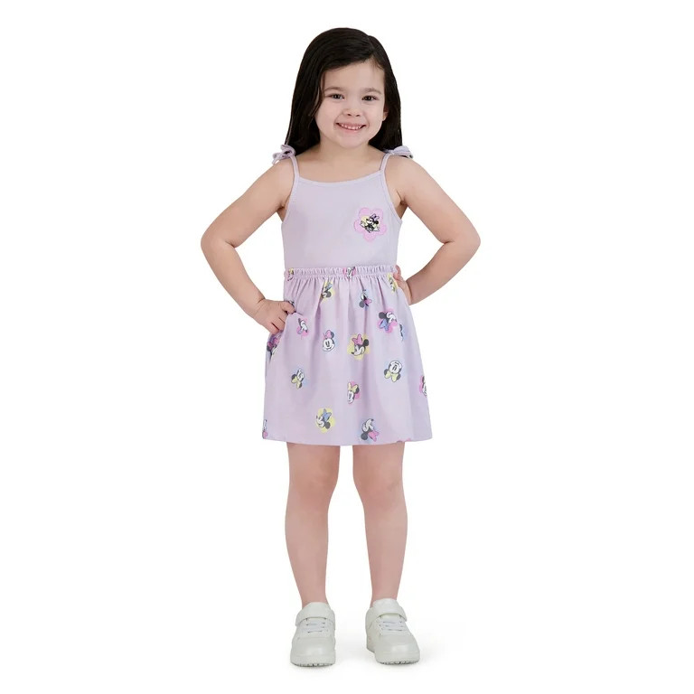 Minnie Mouse Toddler Girl 3 Piece Dress and Short Set Bundle, Sizes 12 Months-5T | Walmart (US)