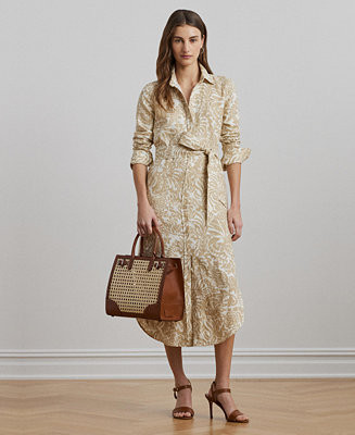 Lauren Ralph Lauren Women's Floral Linen Shirtdress, Regular & Petite - Macy's | Macy's