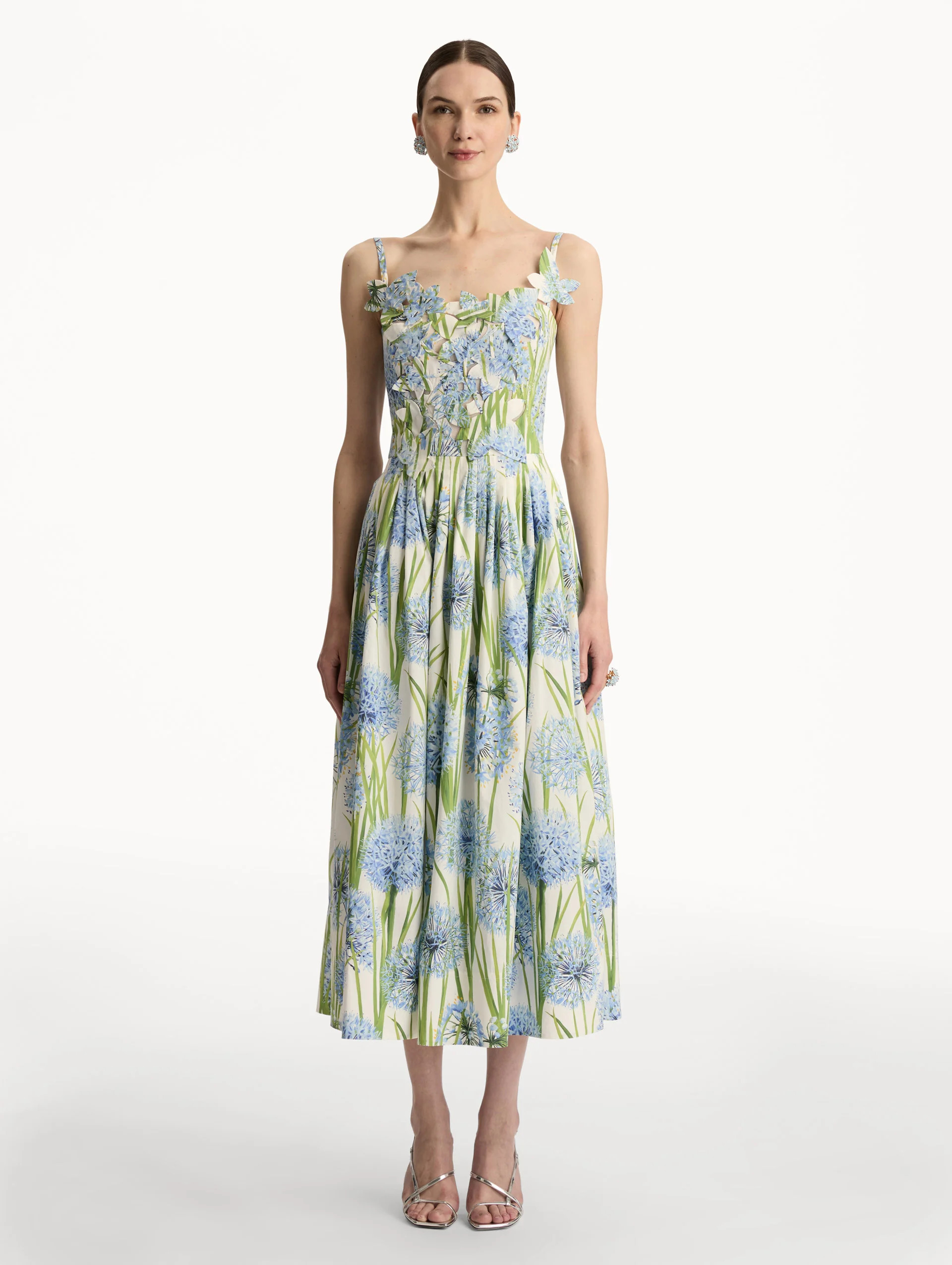 Allium Embroidered Cotton Poplin Dress | Oscar de la Renta