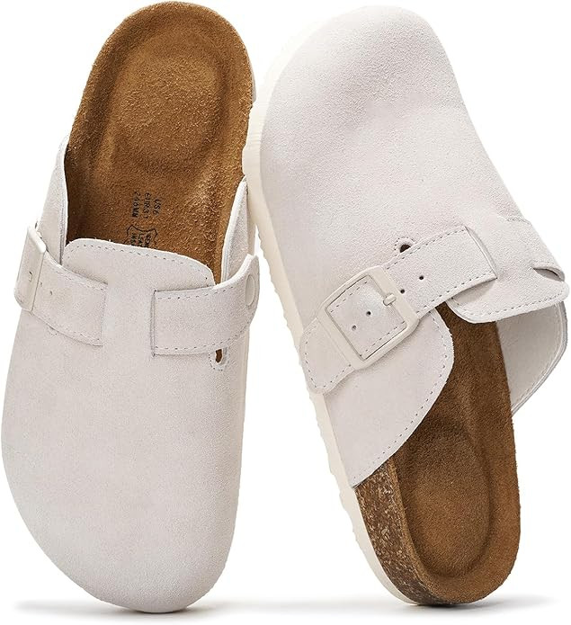 Project Cloud Genuine Leather Footbed Clogs for Women - Memory Foam Arch Support Slippers for Wom... | Amazon (US)