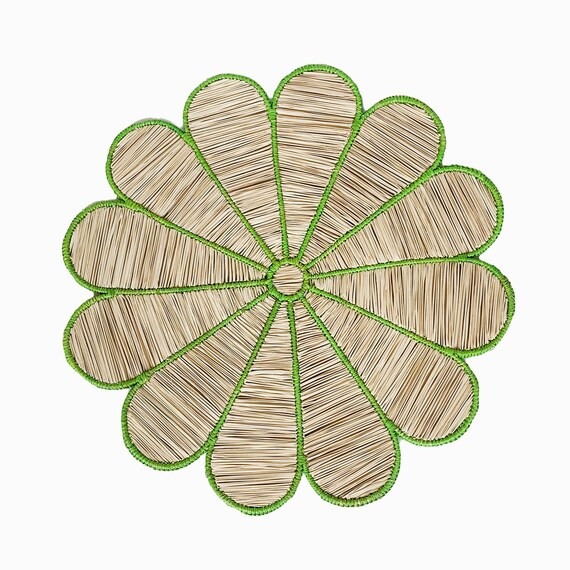 Clover Iraca Placemat with coasters / Colombian Straw placemat / Raffia / Tableware / Home Decor ... | Etsy (US)