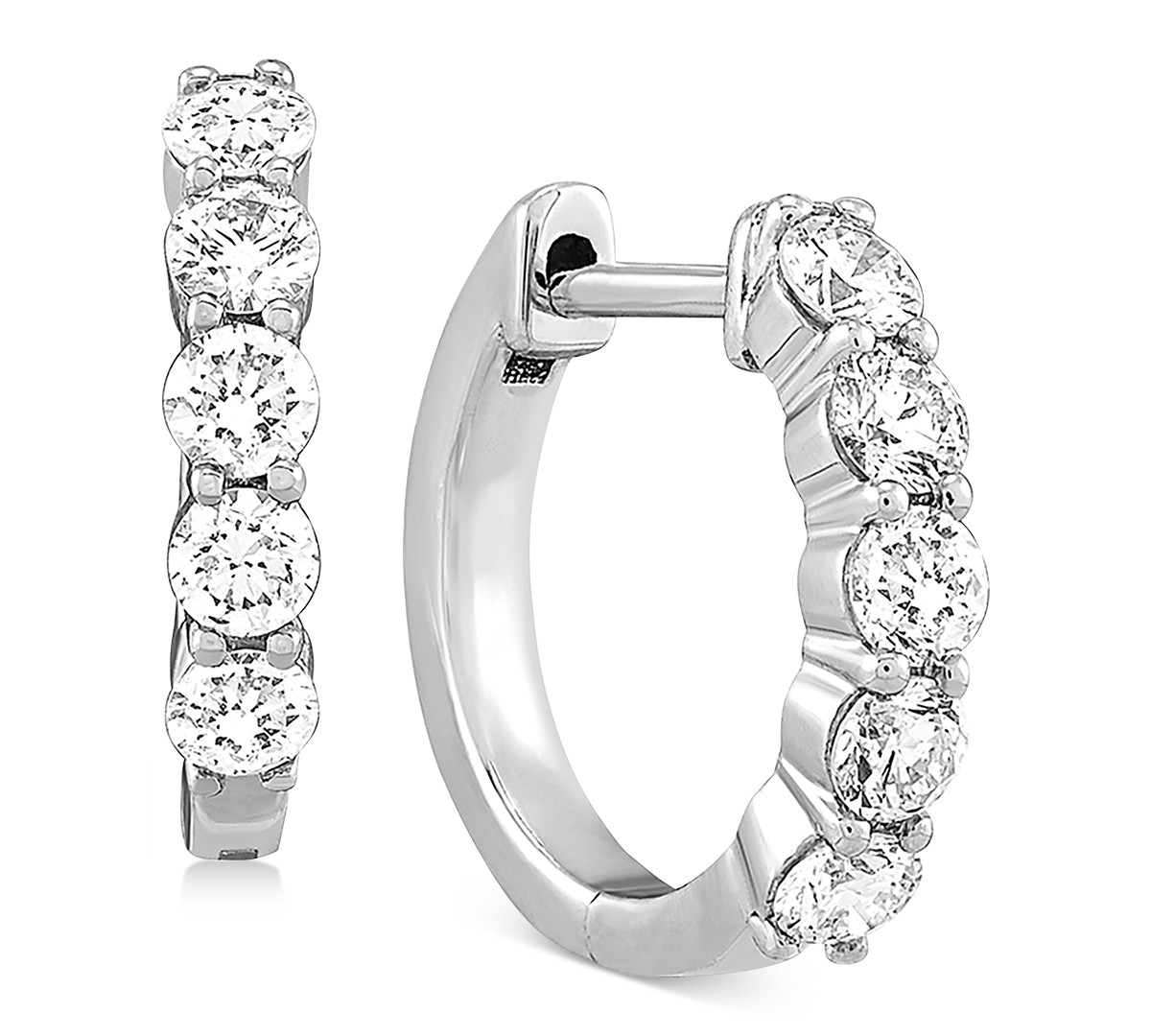 Lab Created Diamond Small Huggie Hoop Earrings (5/8 ct. t.w.) in Sterling Silver, .59 | Macys (US)