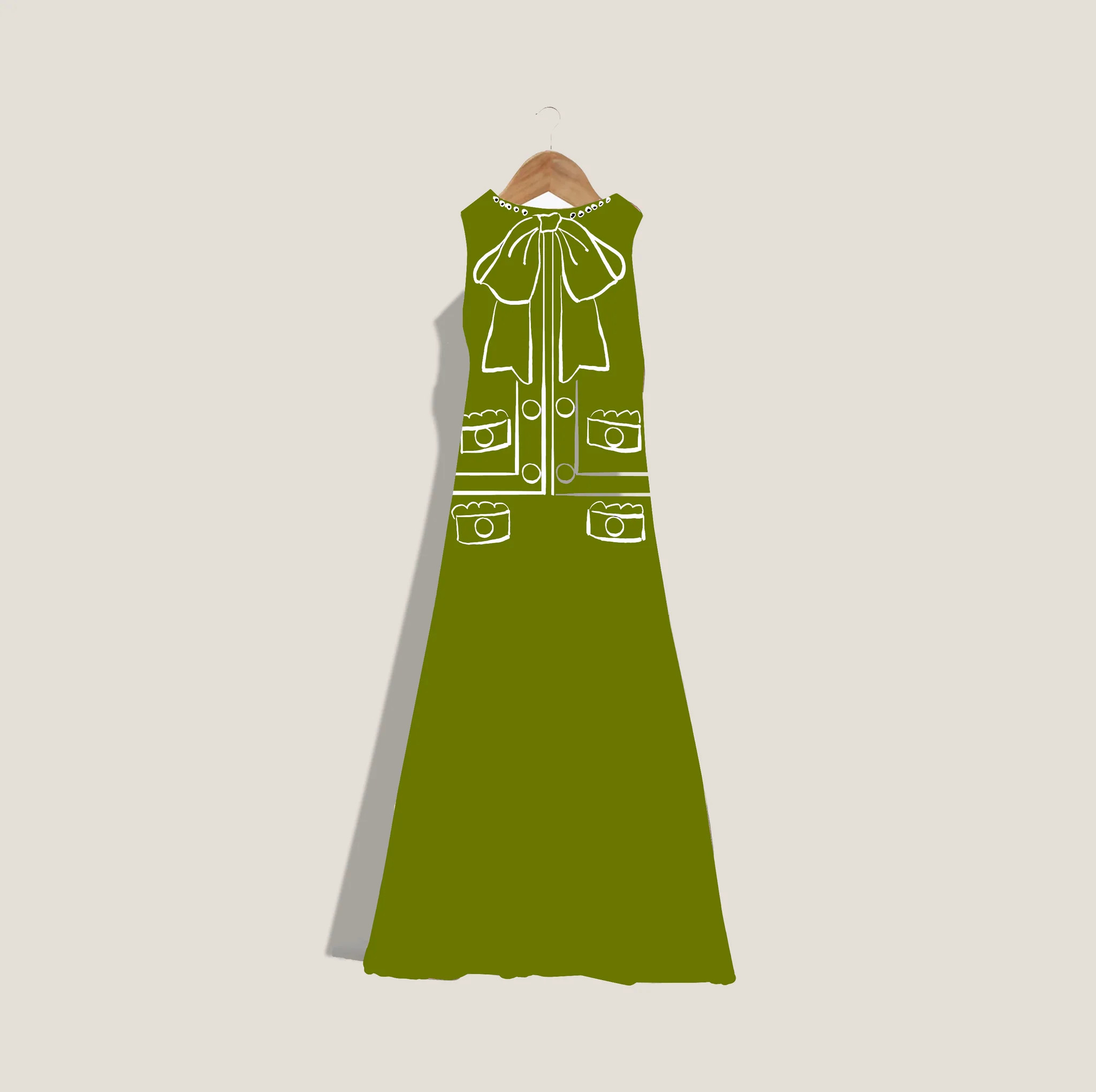 MME. "BEATRICE" Garden Dress - Chartreuse | MME.MINK