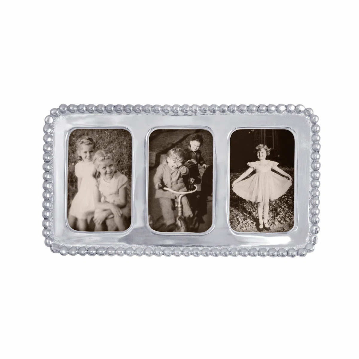 String Of Pearls Silver Metal Beaded Picture Frame | Wayfair North America