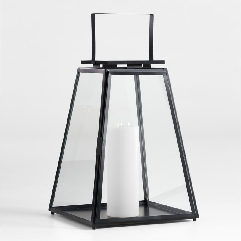 Dune Black Metal Candle Lantern 28" + Reviews | Crate & Barrel | Crate & Barrel