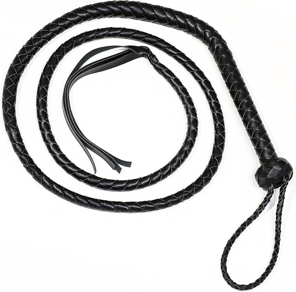 Parma77 Faux Leather Whip, 6.5 feet Costumes Equestrian Black Whip for Halloween Cosplay Costume ... | Amazon (US)