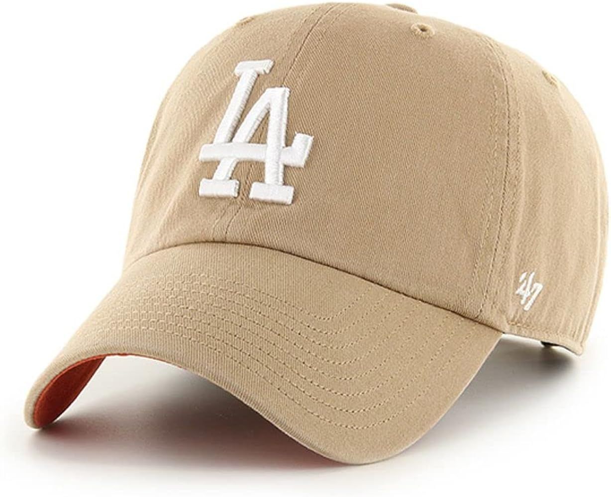 '47 Los Angeles Dodgers Ballpark Clean Up Dad Hat Baseball Cap - Khaki | Amazon (US)