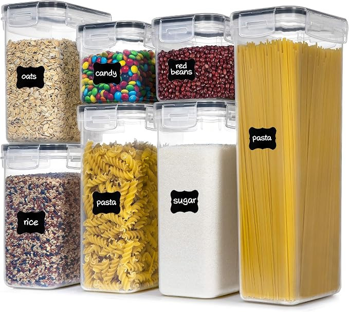 PANTRYSTAR Airtight Food Storage Containers with Lids, 7 PCS BPA Free Kitchen Canisters for Spagh... | Amazon (US)