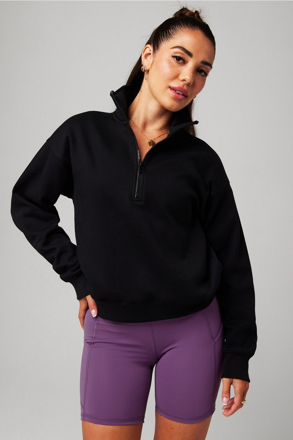 Cozy Fleece Half Zip Sweatshirt | Fabletics