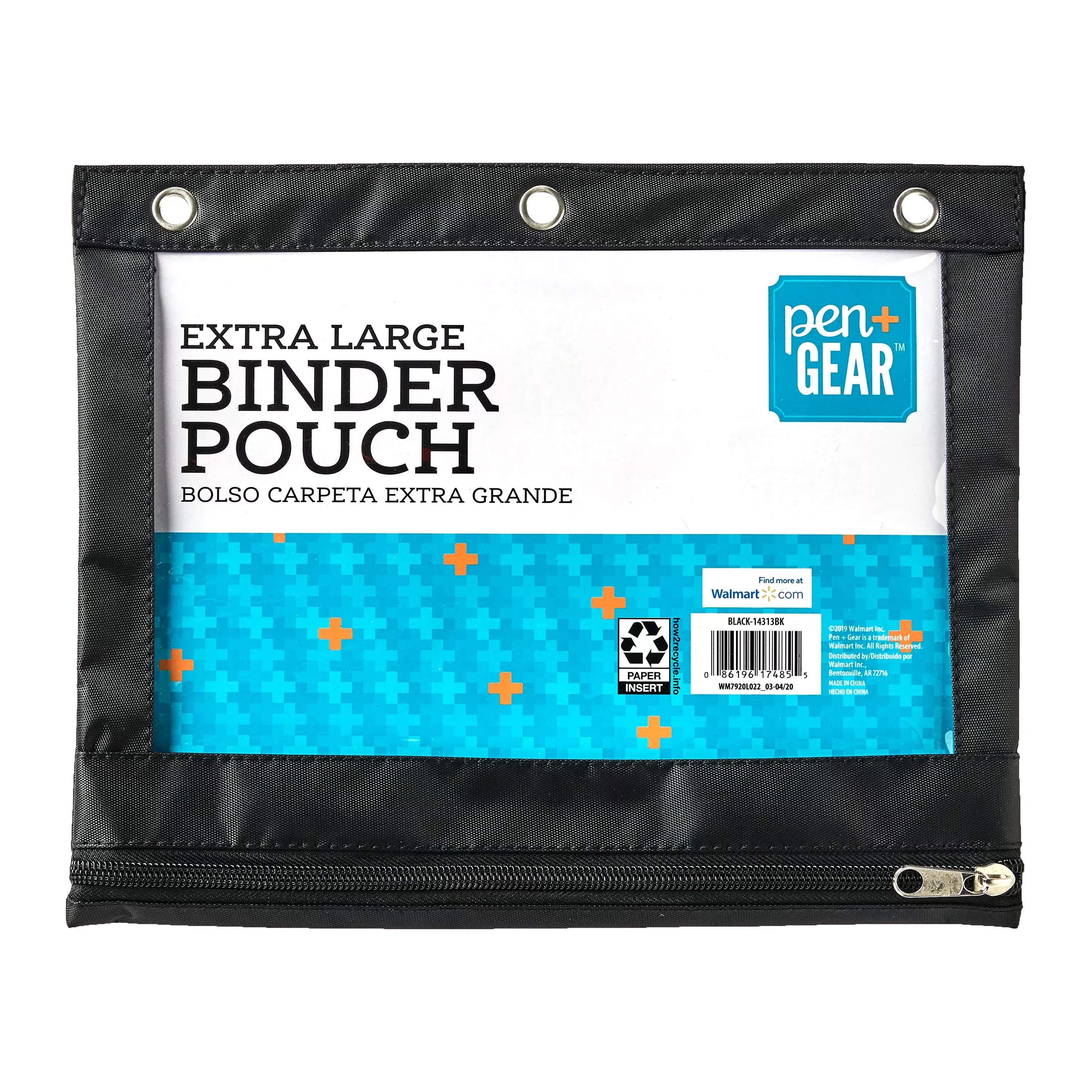 Pen + Gear Cloth Zipper Pencil Pouch, Pencil Case, Teal, 8.75 x 4.25 