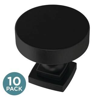 Classic Bell 1-1/4 in. (32 mm) Matte Black Round Cabinet Knob (10-Pack) | The Home Depot