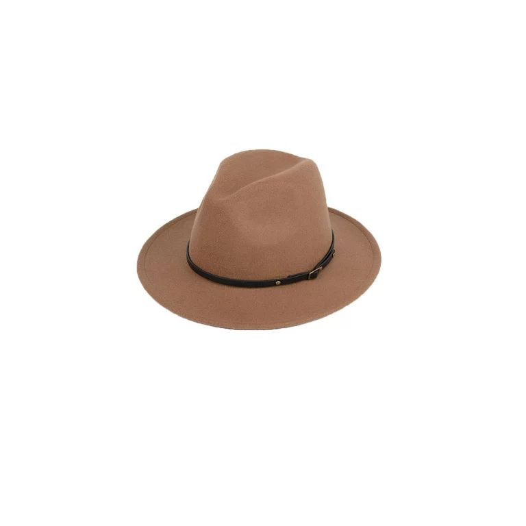 FOCUSNORM Retro Men/Women Wool Felt Jazz Panama Derby Wide Brim Fedora Hat Cap | Walmart (US)