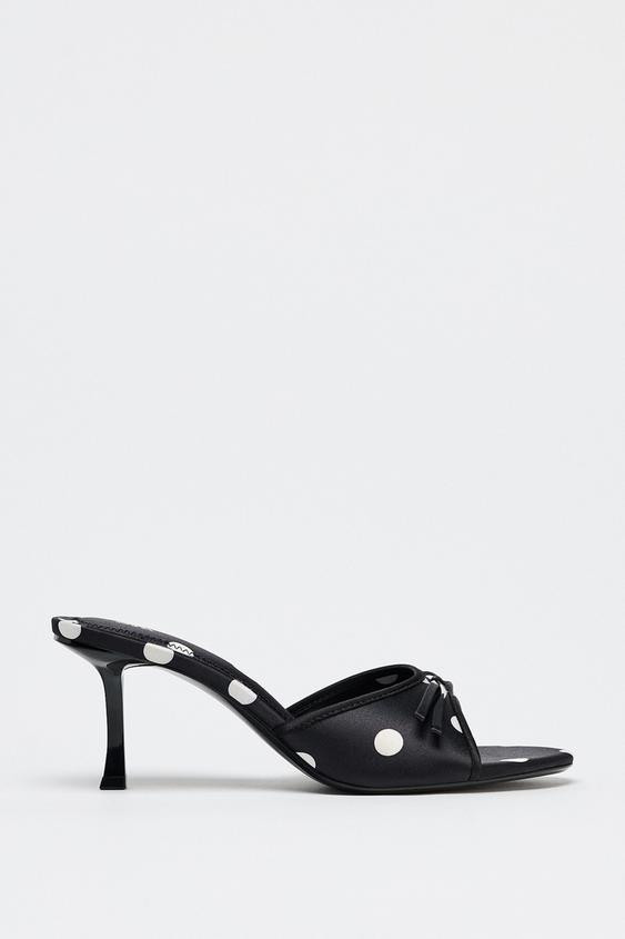 SATIN EFFECT POLKA DOT SANDALS | Zara US