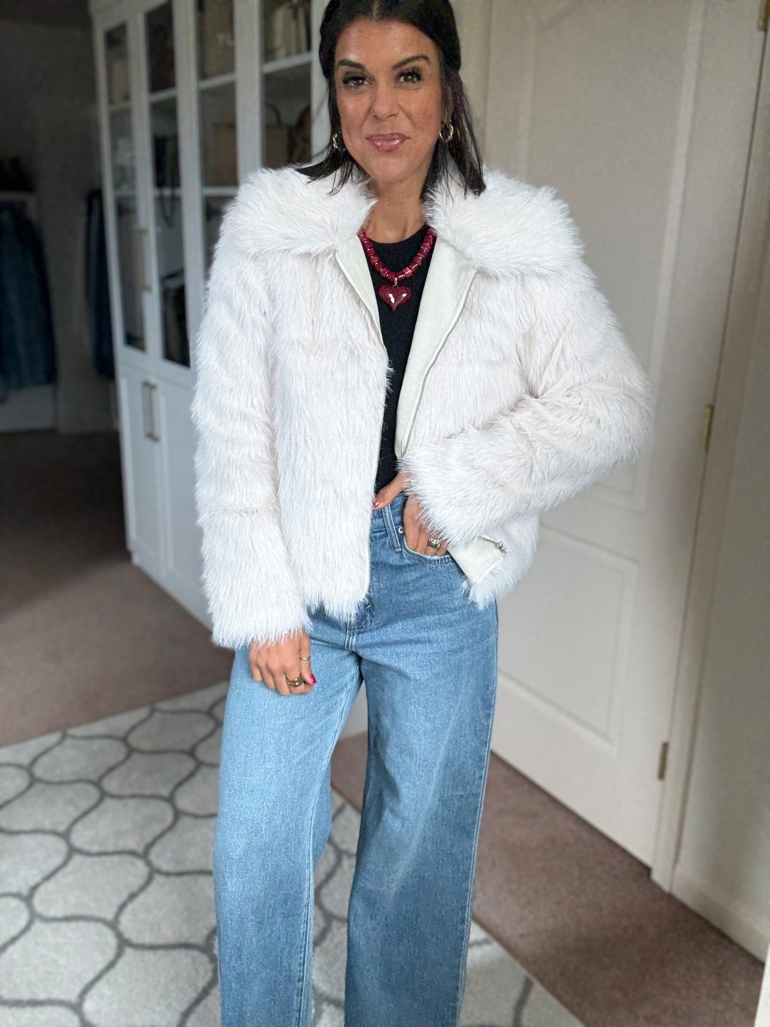 Size small in fur and tank jeans tts

#LTKSeasonal #LTKFindsUnder100