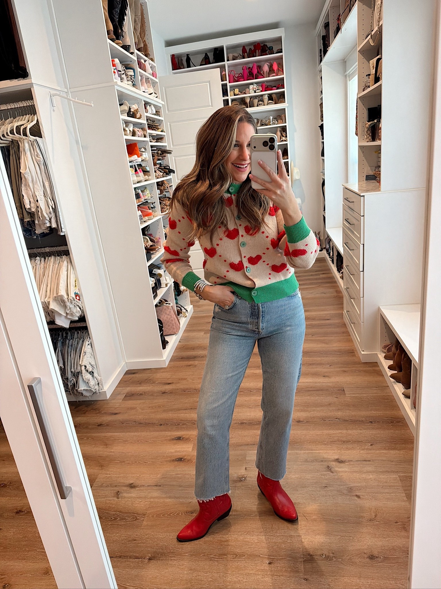 Festive outfits for any holiday occasion. From cozy sweaters to fun, colorful dresses, these Amazon finds make getting dressed the easiest part of the season. 

In a small heart print cardigan, size 8 jeans, boots and accessories- fits tts.

Shop dandy, holiday outfit, christmas sweater, christmas party outfit, christmas outfit, fall outfit

#LTKStyleTip #LTKHoliday #LTKSeasonal