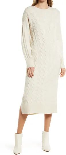 Nordstrom Holiday Long Sleeve Cable Sweater Dress | Nordstrom | Nordstrom Canada