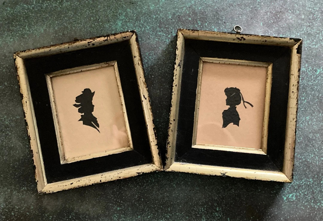 Authentic Vintage Framed Victorian Silhouette Pair two Women - Etsy | Etsy (US)