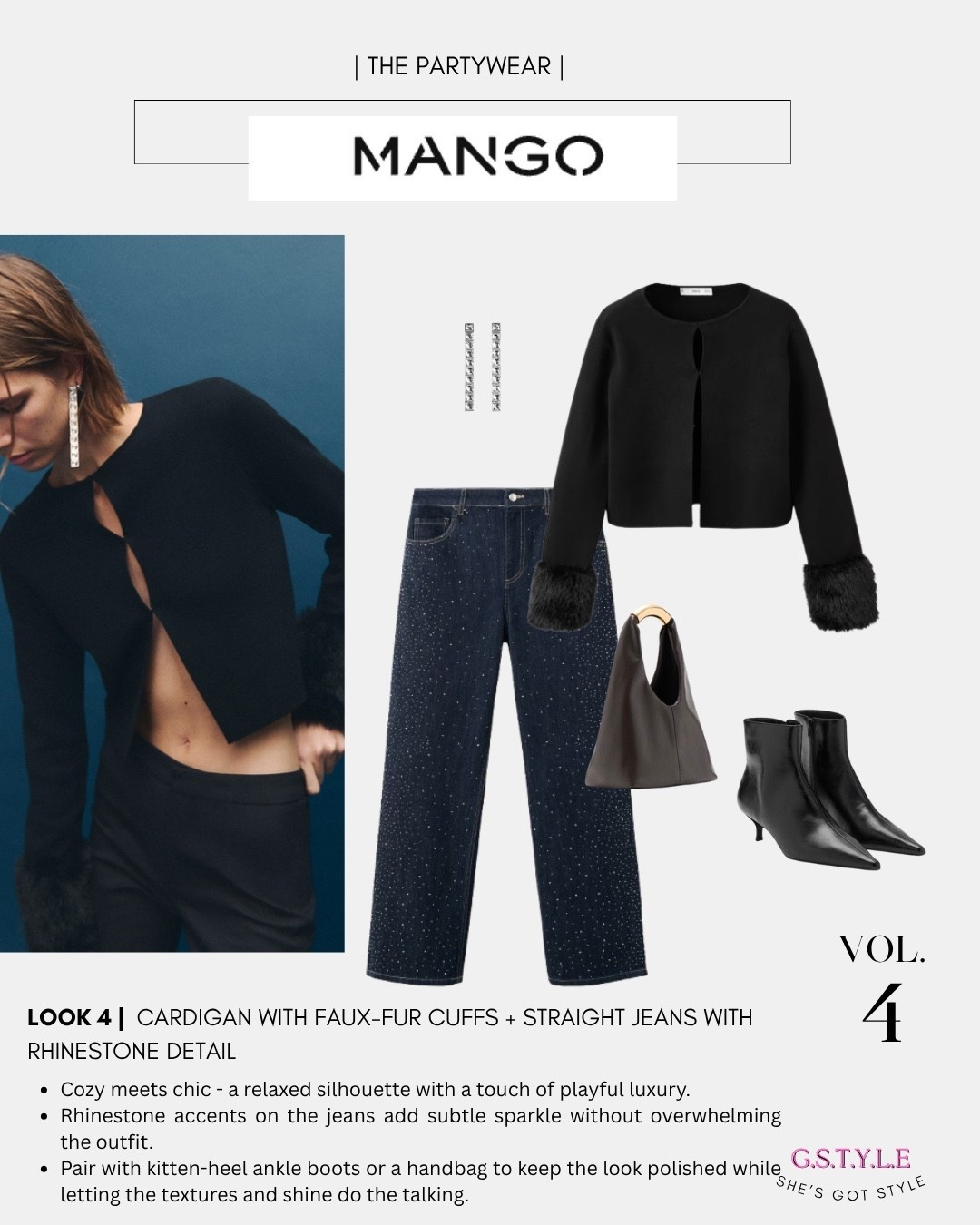 Cozy-chic MANGO look with a faux-fur cuff cardigan and straight rhinestone-detailed jeans — effortless, stylish, and perfect for everyday sparkle. 🪩🖤

#LTKpartywear #LTKstyletip #LTKdatenight