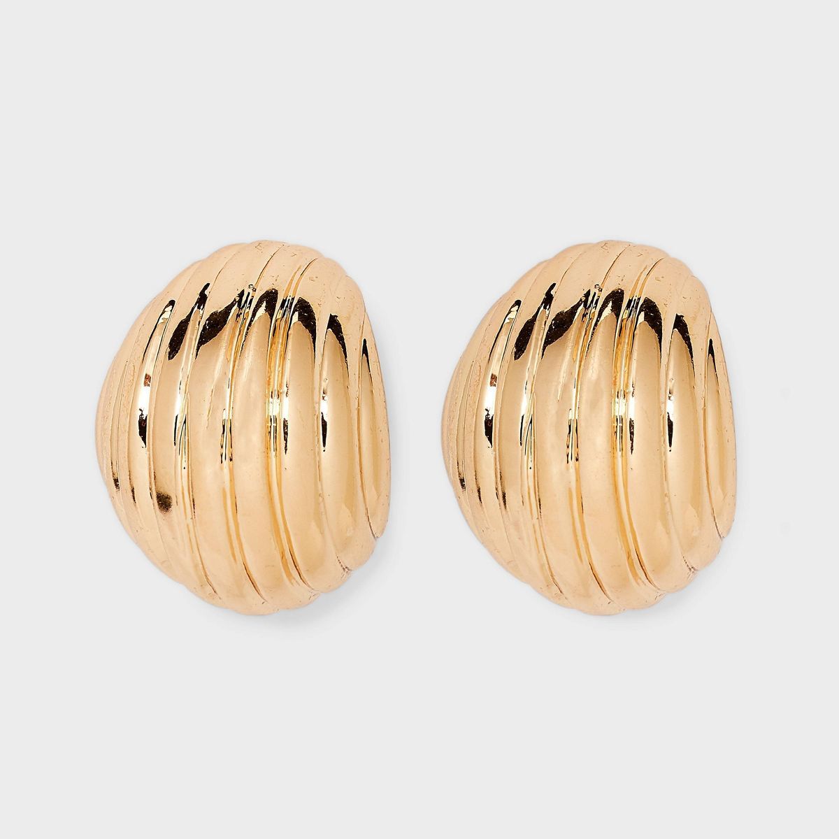 Thick Ribbed Hoop Earrings - A New Day™ Gold | Target