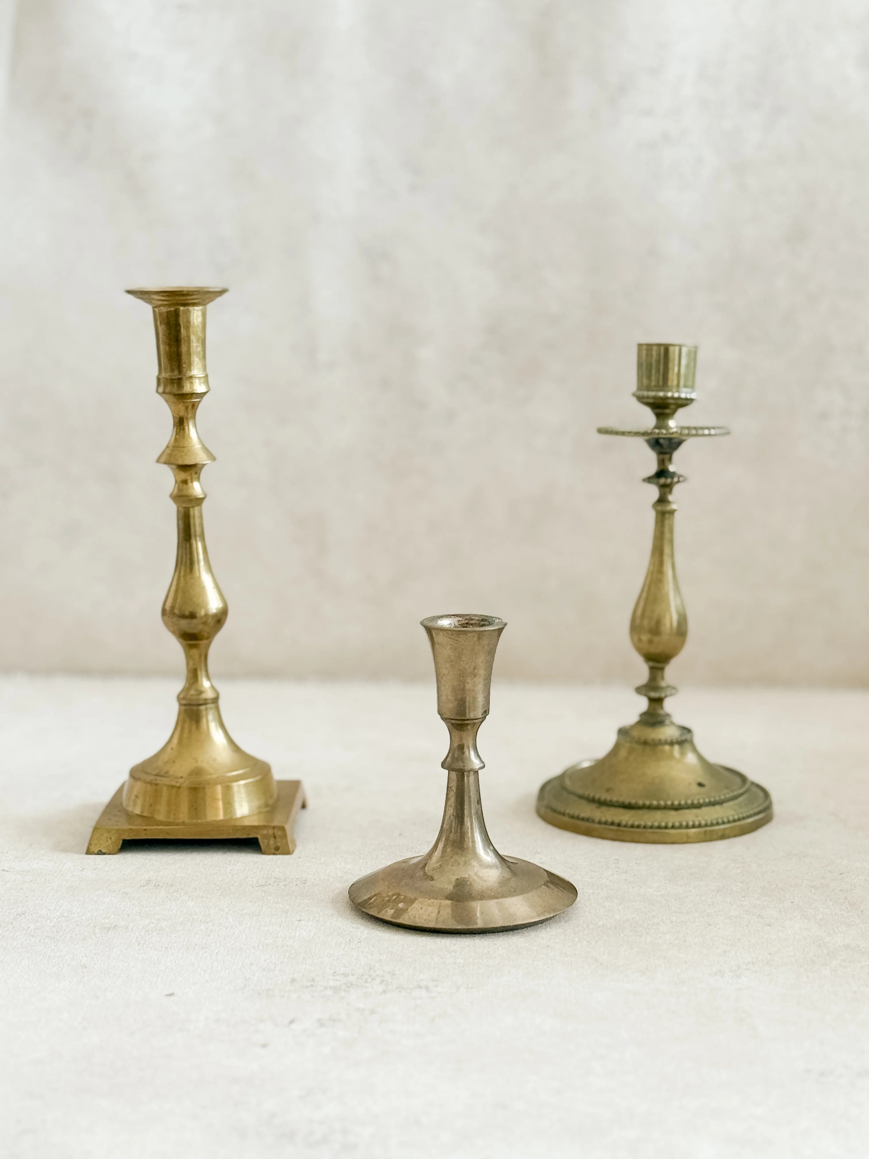 Vintage Brass Candlesticks | Cottage and Key
